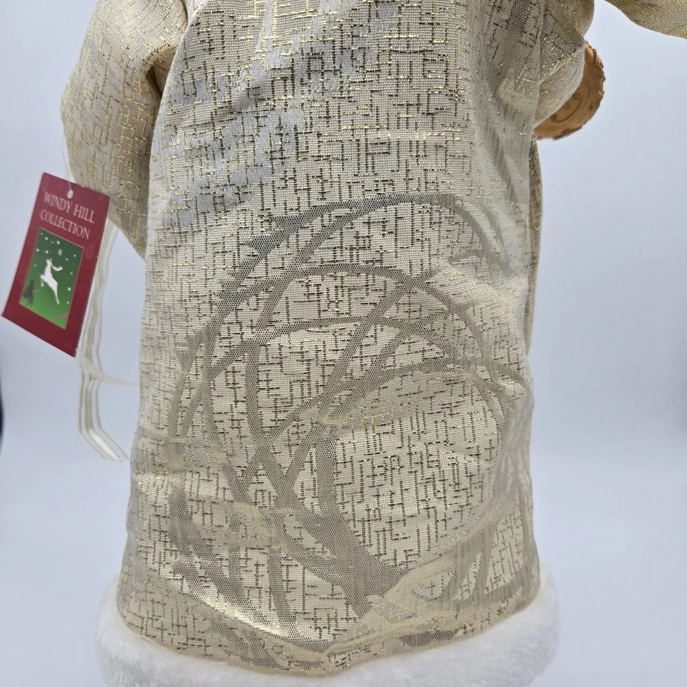 Windy Hill Collection Santa Claus Figurine Gold White Holiday Decor Christmas